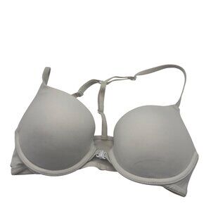 Victorias Secret Pink Wear Everywhere Push Up Bra 32C Lightly Padded Ivory Pink